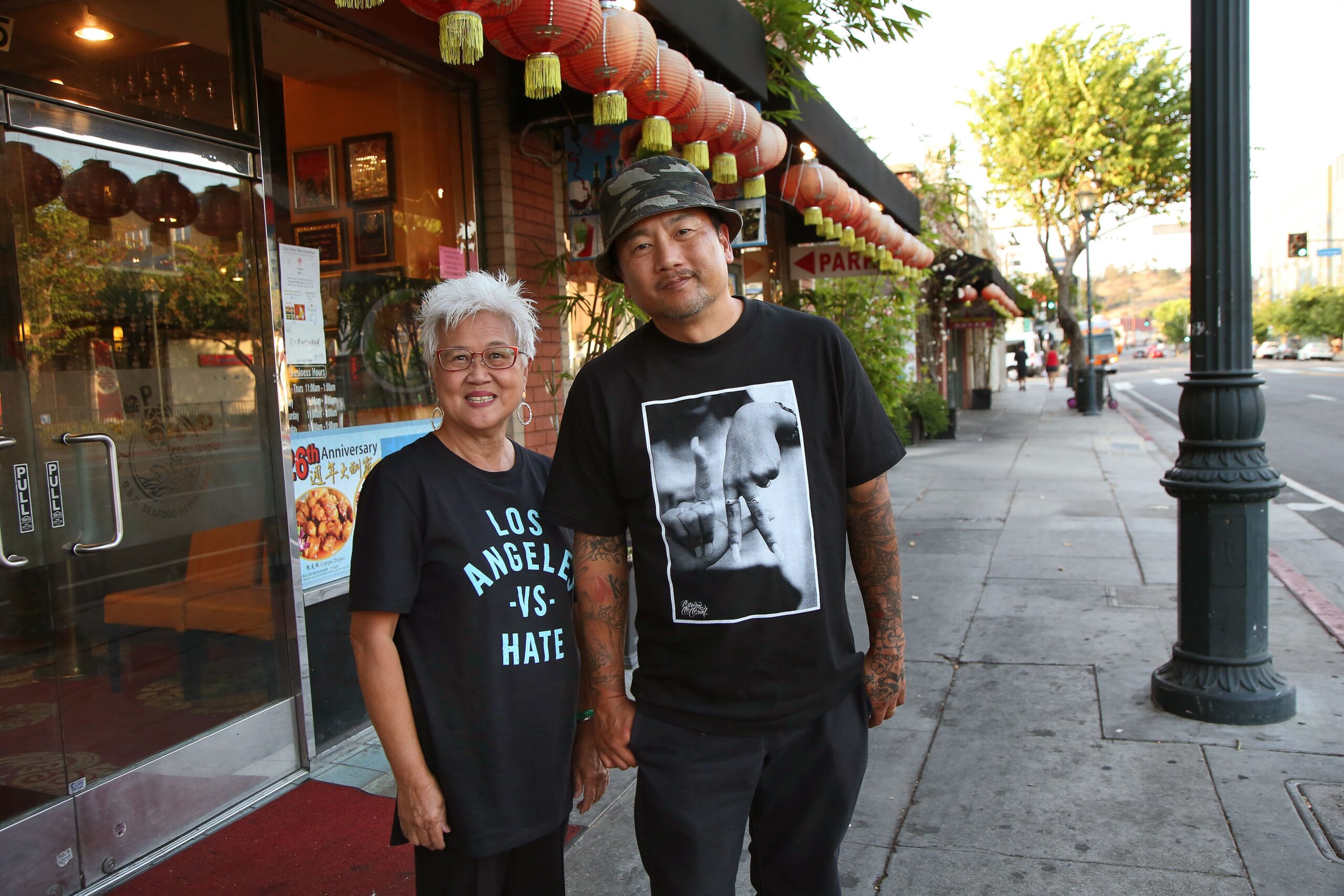 Roy Choi with Gay Yuen, Board Chair, Friends of the Chinese American Museum.