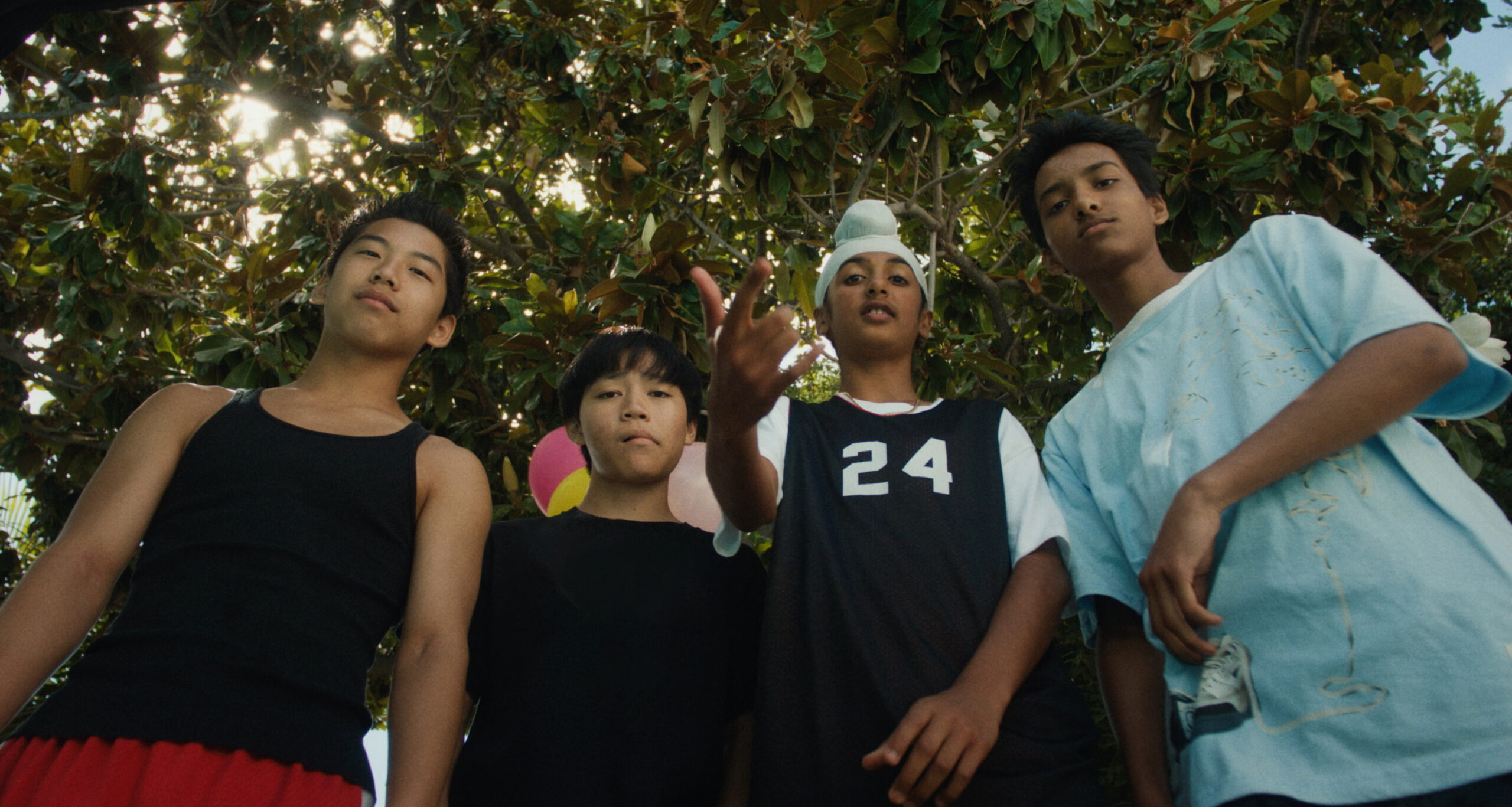 (L to R) Aaron Chang as Jimmy "Soup" Kim as "", Izaac Wang as "Chris Wang", Tarnvir Singh as "Hardeep", and Raul Dial as "Fahad Mahmood" in DÌDI