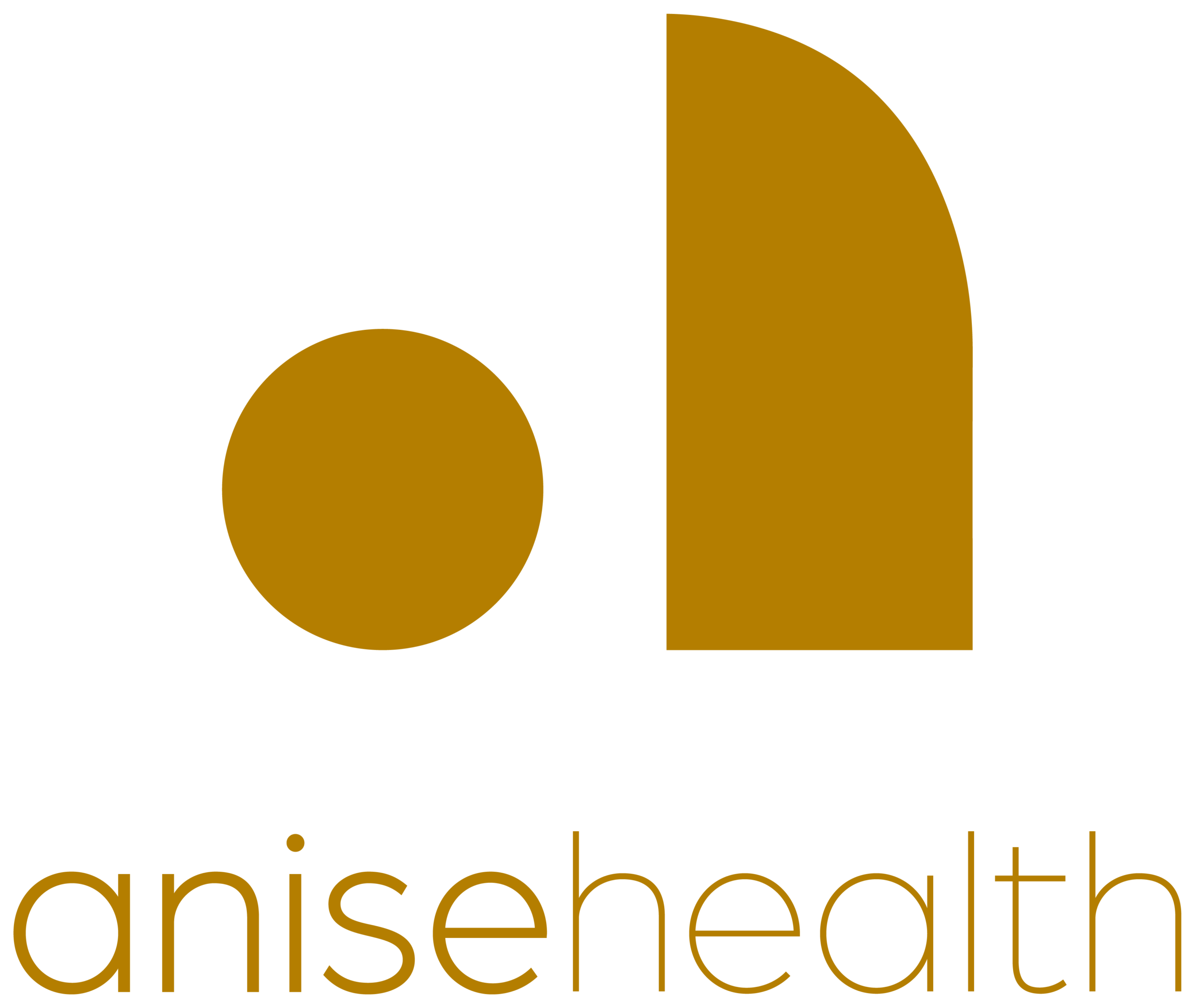 Anise Health Chai Logo – A warm-toned chai-colored version of the Anise Health logo. The logo consists of a circular and geometric shape resembling a stylized lowercase "a," with "anisehealth" written in a matching sans-serif font.
