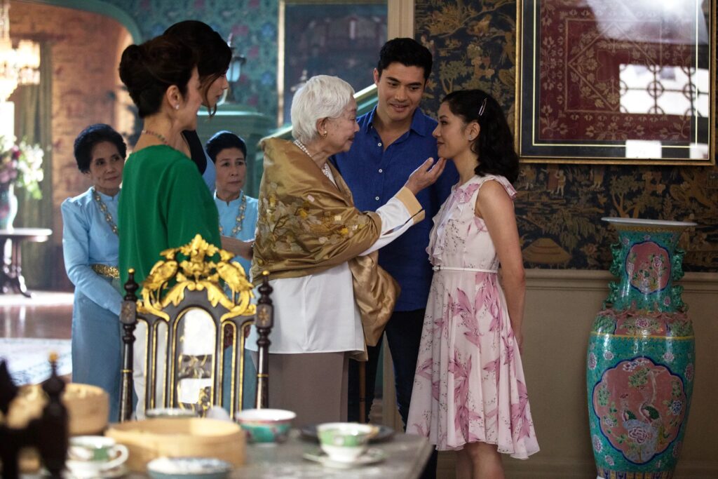 Crazy, Rich, Asians scene with the Young family and Rachel