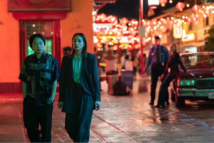 Jimmy O. Yang as Willis Wu and Chloe Bennet as Detective Lana Lee in Interior Chinatown. Photo courtesy of Hulu.