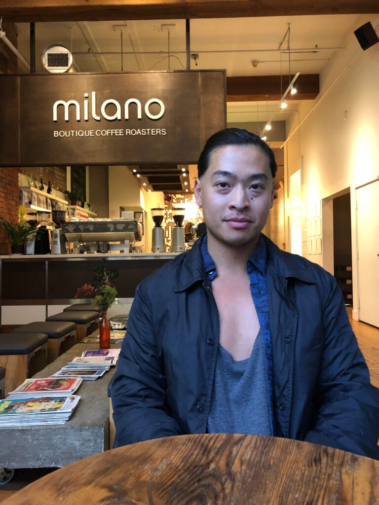 Marvin Chan of Samurai Champs at a coffee shop