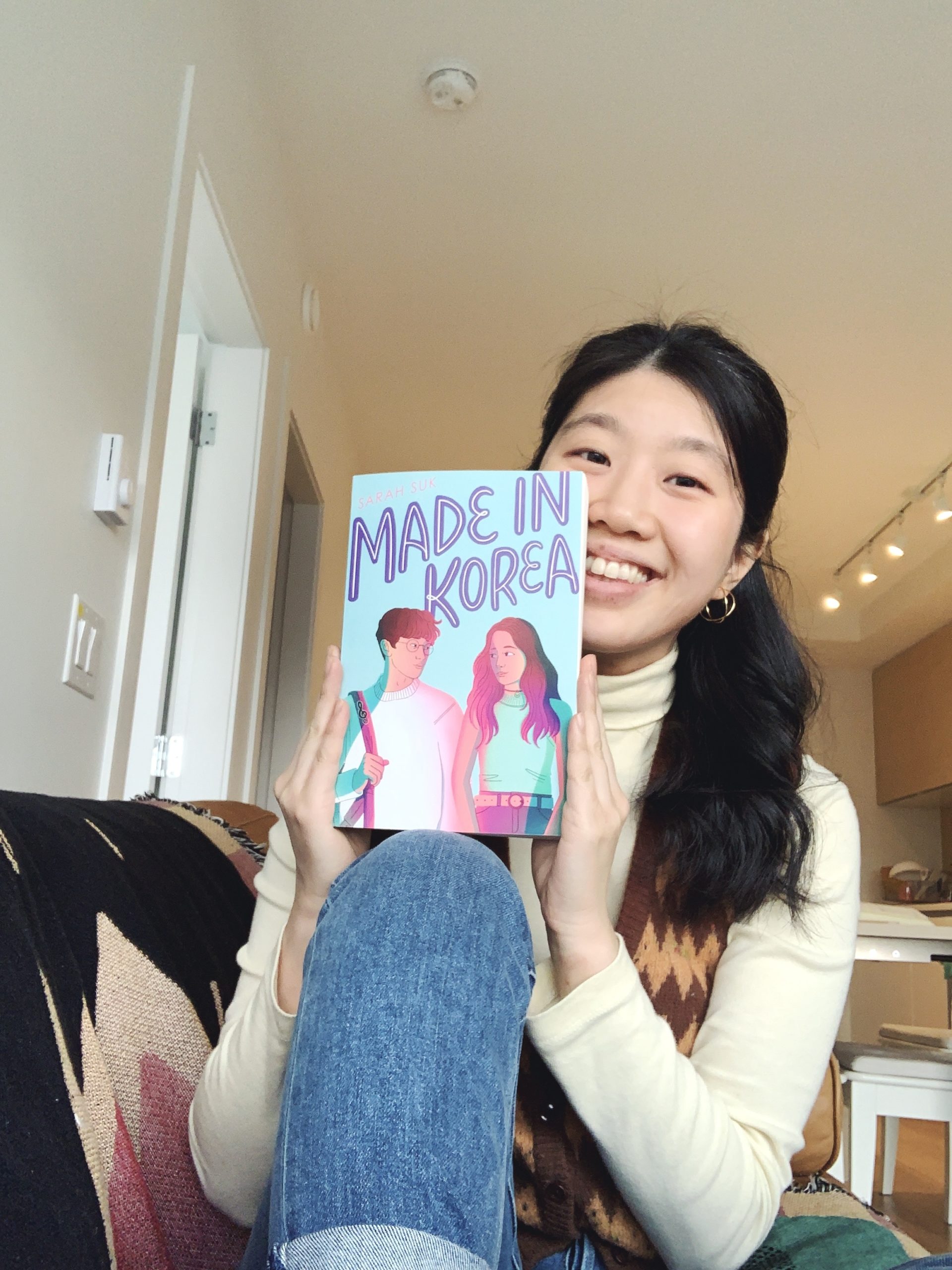 Sarah Suk with her book, Made in Korea