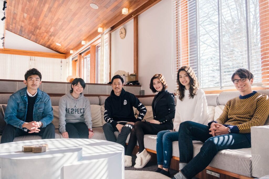 Season 4 cast members of TV show Terrace House sitting on couch