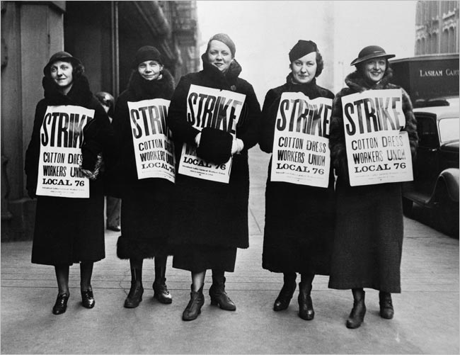 ILGWU women on strike