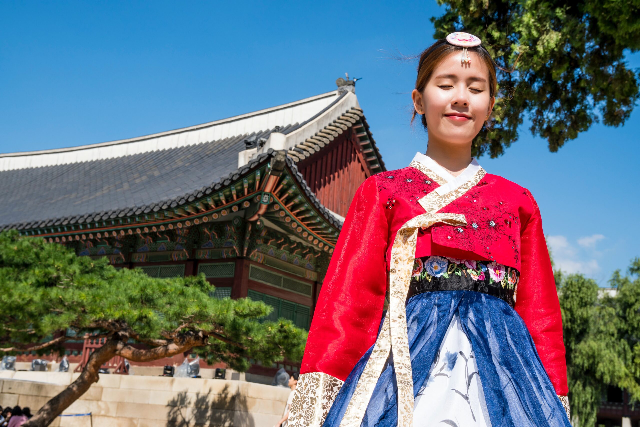A hanbok. a traditional garb worn during Korean weddings.
