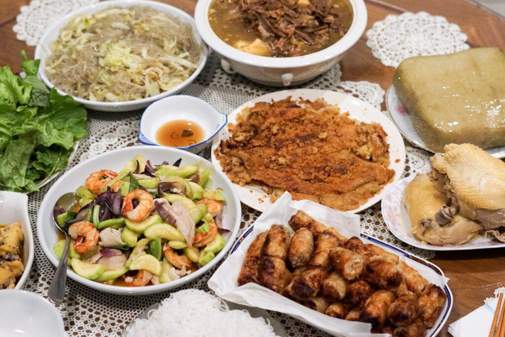Lunar New Year dinner food