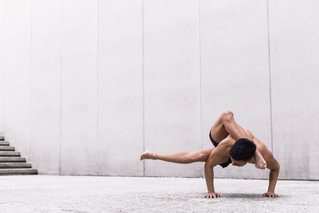 Yoga instructor Marcus Tong in a yoga pose
