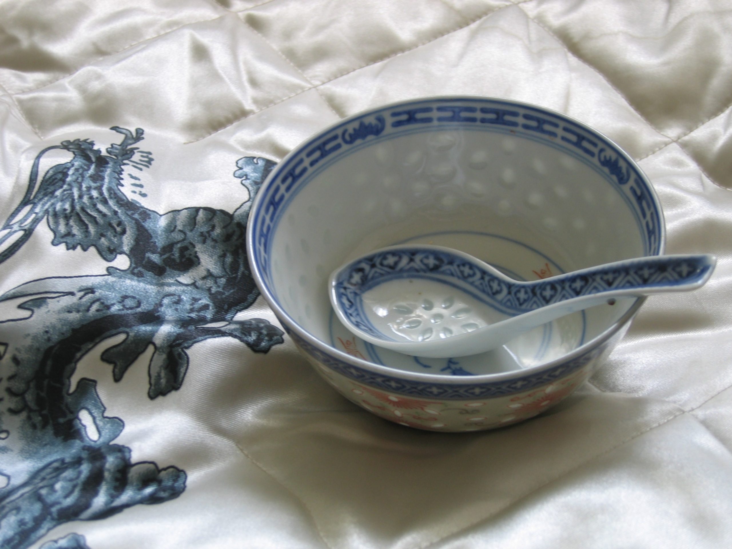 Empty Xhinese bowl and spoon